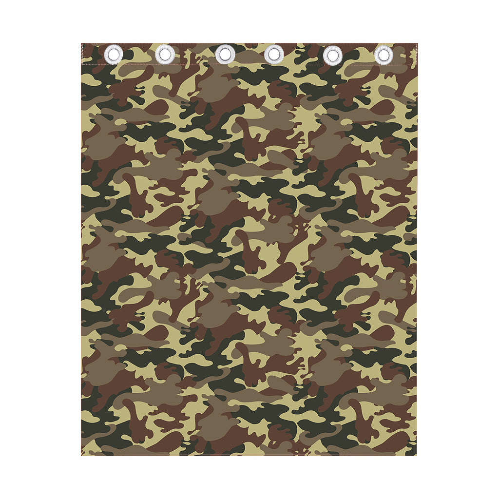 Brown Camouflage Print Curtain
