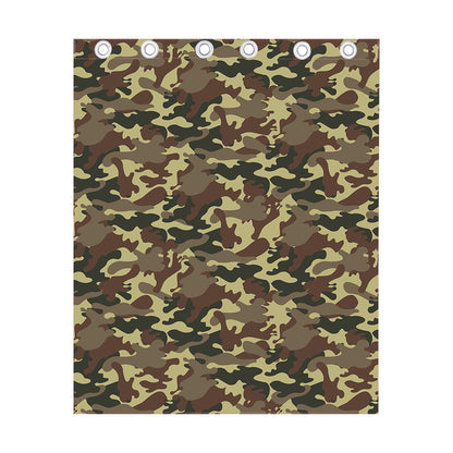 Brown Camouflage Print Curtain