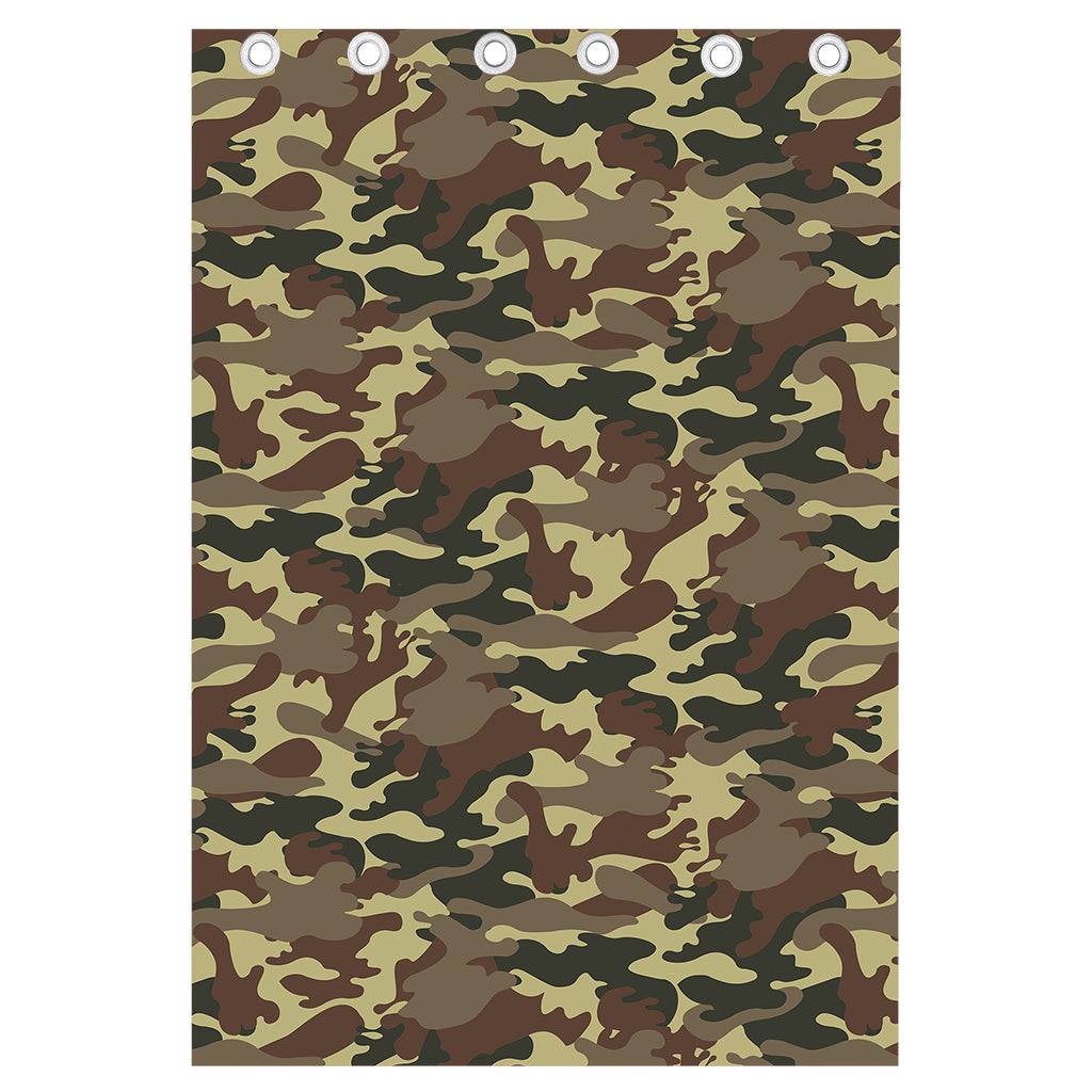 Brown Camouflage Print Curtain