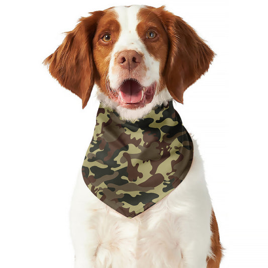 Brown Camouflage Print Dog Bandana