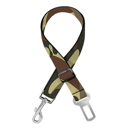 Brown Camouflage Print Dog Seat Belt