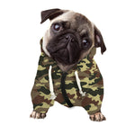 Brown Camouflage Print Dog Zip Up Hoodie