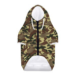 Brown Camouflage Print Dog Zip Up Hoodie