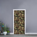 Brown Camouflage Print Door Sticker