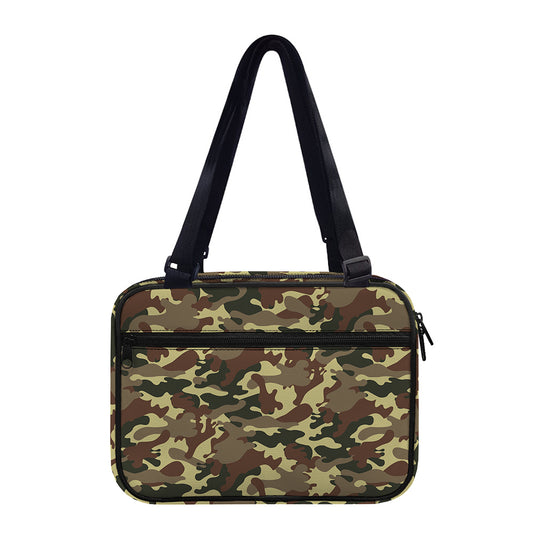 Brown Camouflage Print Double Strap Bible Bag