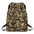 Brown Camouflage Print Drawstring Backpack