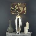 Brown Camouflage Print Drum Lamp Shade