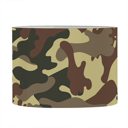 Brown Camouflage Print Drum Lamp Shade
