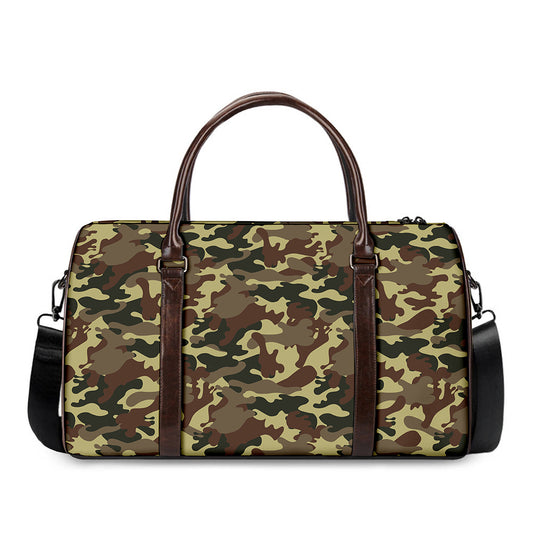 Brown Camouflage Print Duffle Bag