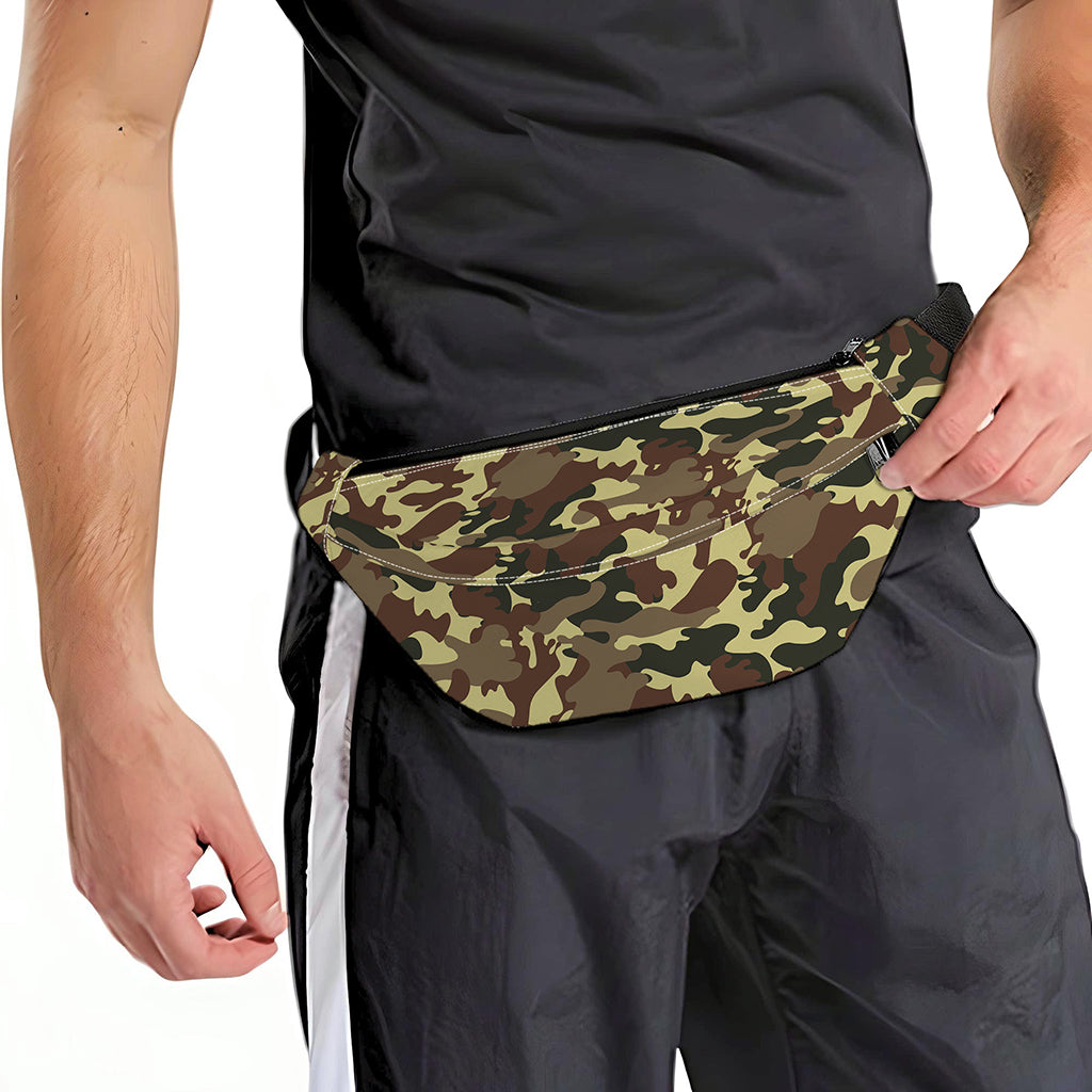 Brown Camouflage Print Fanny Pack