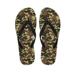 Brown Camouflage Print Flip Flops