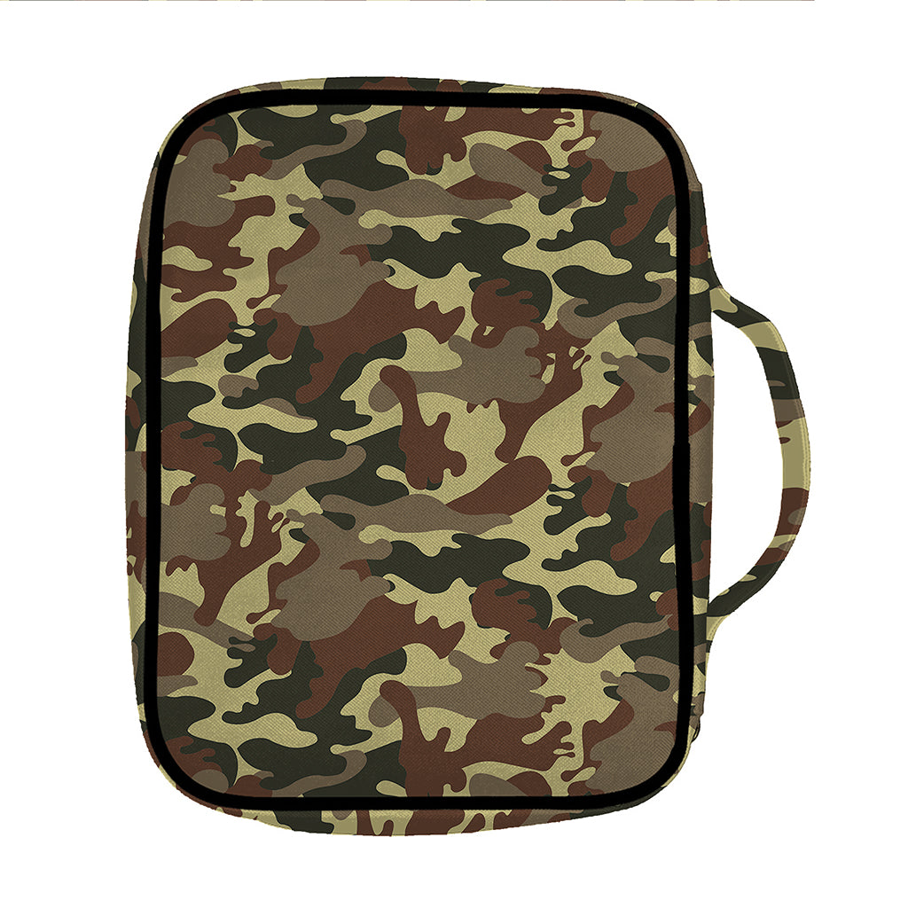 Brown Camouflage Print Front Pocket Bible Bag