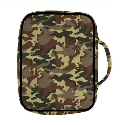 Brown Camouflage Print Front Pocket Bible Bag