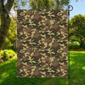 Brown Camouflage Print Garden Flag