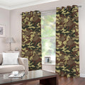 Brown Camouflage Print Grommet Curtains