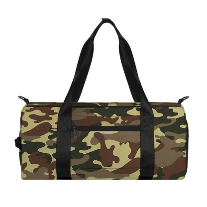 Brown Camouflage Print Gym Bag