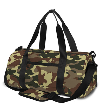 Brown Camouflage Print Gym Bag