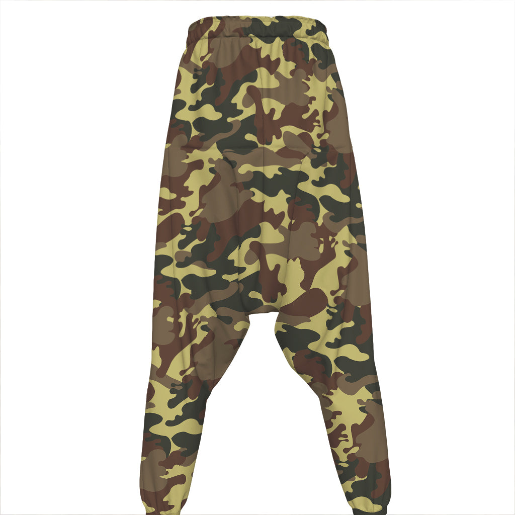 Brown Camouflage Print Hammer Pants