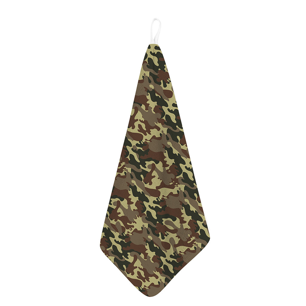 Brown Camouflage Print Hand Towel