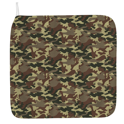 Brown Camouflage Print Hand Towel