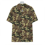 Brown Camouflage Print Hawaiian Shirt