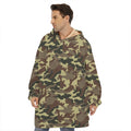 Brown Camouflage Print Hoodie Blanket