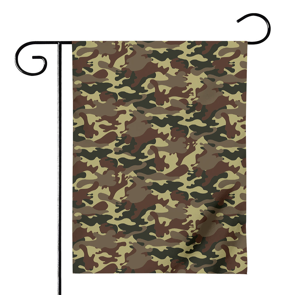 Brown Camouflage Print House Flag