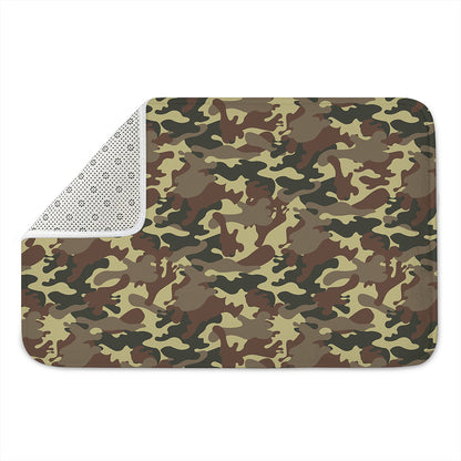 Brown Camouflage Print Indoor Door Mat