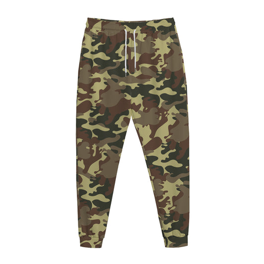 Brown Camouflage Print Jogger Pants