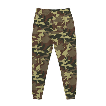 Brown Camouflage Print Jogger Pants