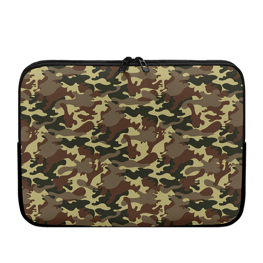Brown Camouflage Print Laptop Sleeve