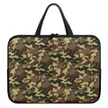 Brown Camouflage Print Laptop Sleeve With Handle