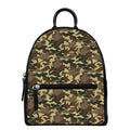 Brown Camouflage Print Leather Backpack