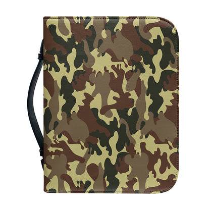 Brown Camouflage Print Leather Bible Cover
