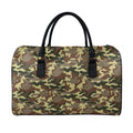 Brown Camouflage Print Leather Duffel Bag