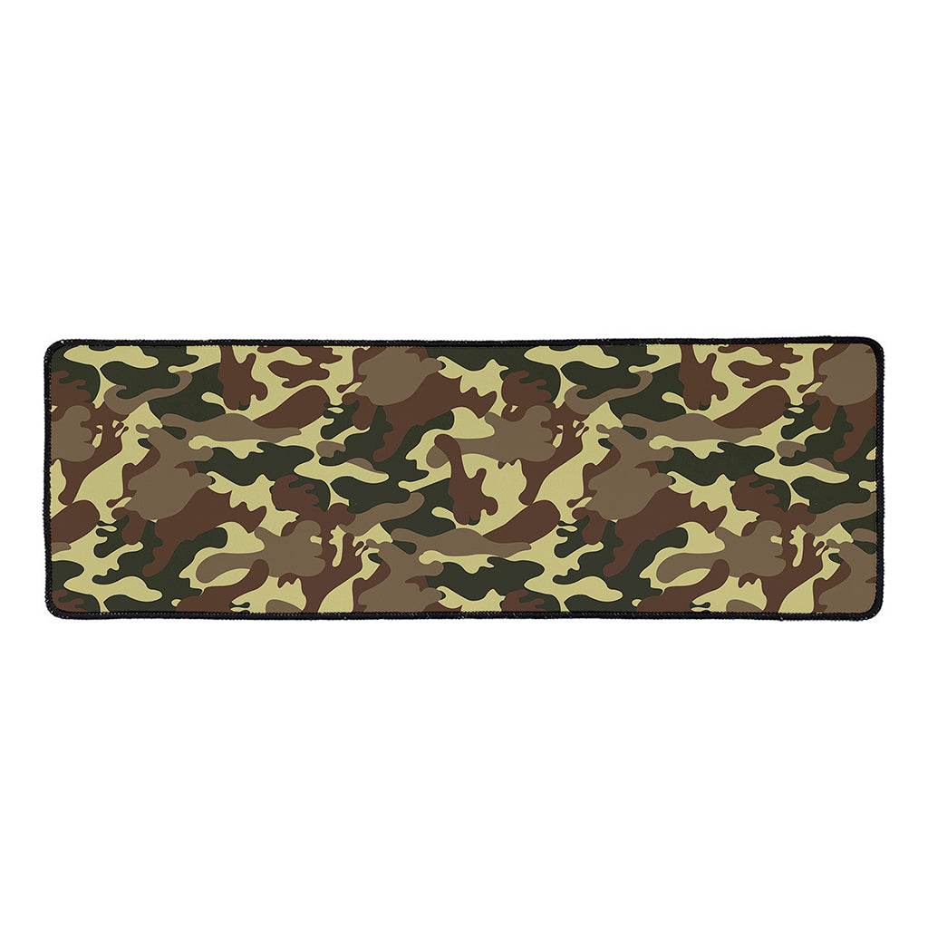 Brown Camouflage Print Long Kitchen Mat