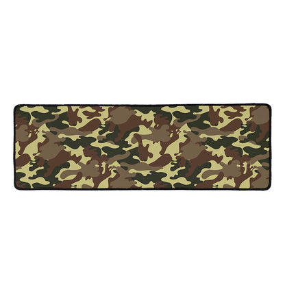 Brown Camouflage Print Long Kitchen Mat