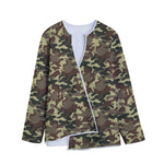 Brown Camouflage Print Long Sleeve Short Coat