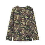 Brown Camouflage Print Long Sleeve Short Coat