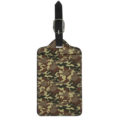 Brown Camouflage Print Luggage Tag