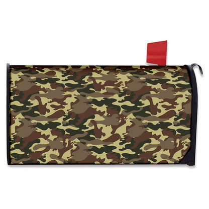 Brown Camouflage Print Mailbox Cover
