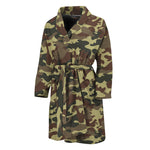 Brown Camouflage Print Men's Bathrobe