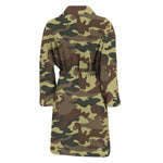 Brown Camouflage Print Men's Bathrobe