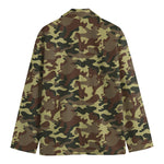 Brown Camouflage Print Men's Cotton Blazer