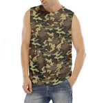 Brown Camouflage Print Men's Fitness Tank Top