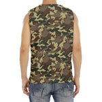 Brown Camouflage Print Men's Fitness Tank Top