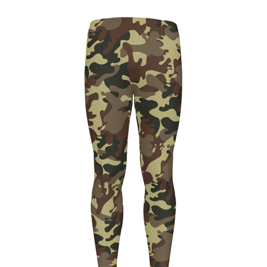 Brown Camouflage Print Men's leggings