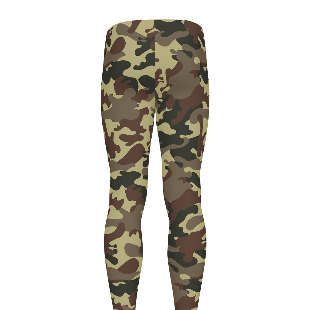 Brown Camouflage Print Men's leggings