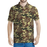 Brown Camouflage Print Men's Polo Shirt