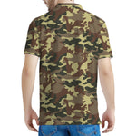 Brown Camouflage Print Men's Polo Shirt